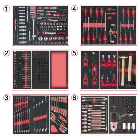 Composition d'outils 6 tiroirs pour servante, 429 pièces KS TOOLS 714.0425 