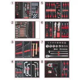 Composition d'outils PL 8 tiroirs pour servante, 354 pièces KS TOOLS 714.0330 