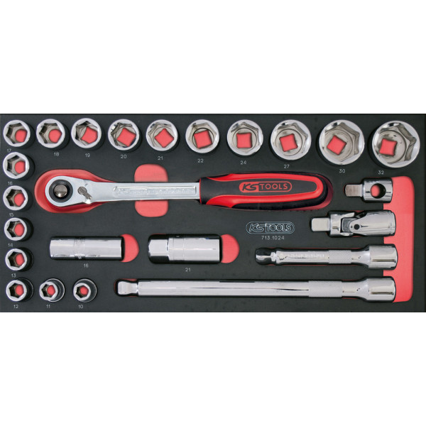 Composition d'outils de service rapide 5 tiroirs pour servante, 283 pièces KS TOOLS 714.0283 
