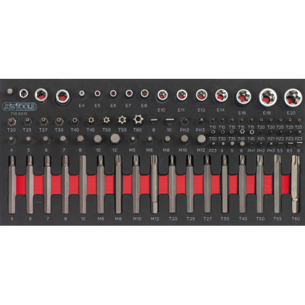 Composition d'outils de service rapide 5 tiroirs pour servante, 283 pièces KS TOOLS 714.0283 
