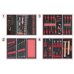 Composition d'outils 4 tiroirs pour servante, 241 pièces KS TOOLS 714.0241 