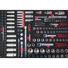Module de douilles et accessoires 1/4'' - 3/8'' - 1/2", 175 pièces KS TOOLS 711.1011 