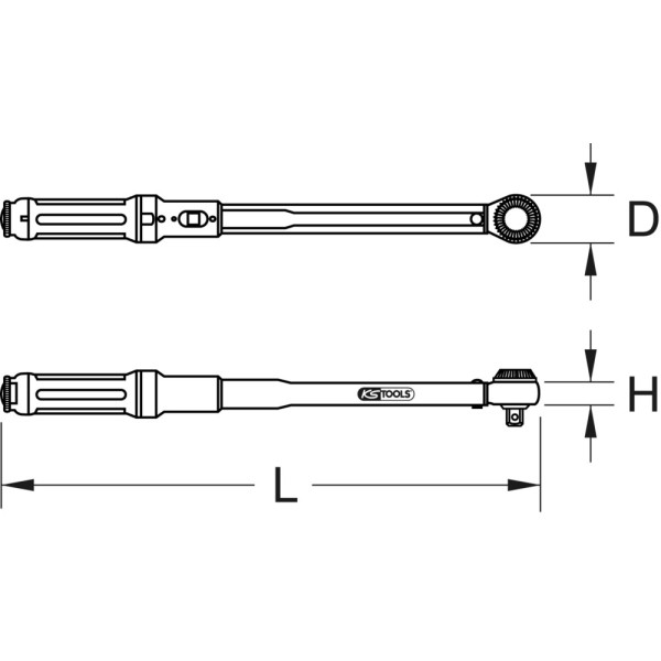 Clé dynamométrique 40-200 Nm 1/2" ERGOTORQUEprecision plus KS TOOLS 516.1442 