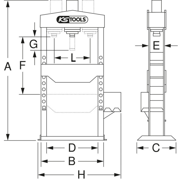 Presse hydraulique 30 Tonnes KS TOOLS 160.0114 
