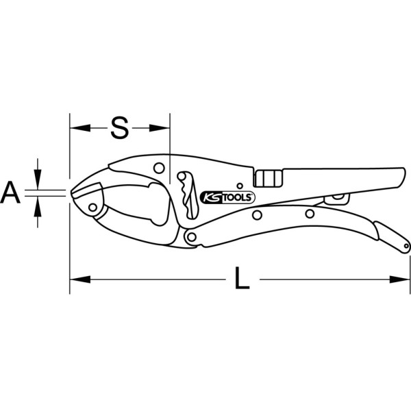 Pince étau 270mm à crémaillère à mors orientables - Pro 9 KS TOOLS 115.1137 