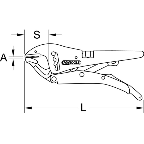 Pince étau 250mm à crémaillère Pro 7 KS TOOLS - 115.1036