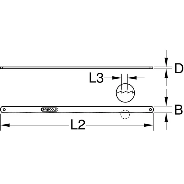 Paquet de 10 Lames de scie à Métaux main bi-métal KS TOOLS 129.6620/10 