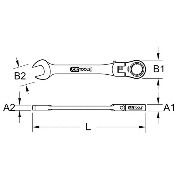 Clés mixtes à cliquet à tête inclinable à verrouillage GEARplus KS TOOLS 