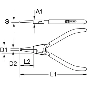 Pinces à circlips intérieur droites, poignées gainées de PVC KS TOOLS 