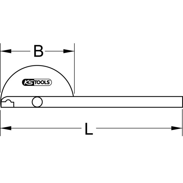 Rapporteur d'angle Inox, longueur 220 à 400 mm - KS TOOLS 