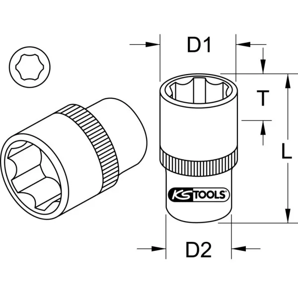 Douille 6 pans 1/4’’ ULTIMATE KS TOOLS 