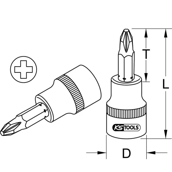 Douille tournevis 1/4’’ PHILLIPS ULTIMATE KS TOOLS 