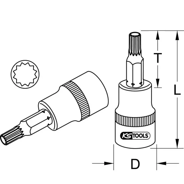 Douille tournevis 1/4’’ XZN ULTIMATE KS TOOLS 