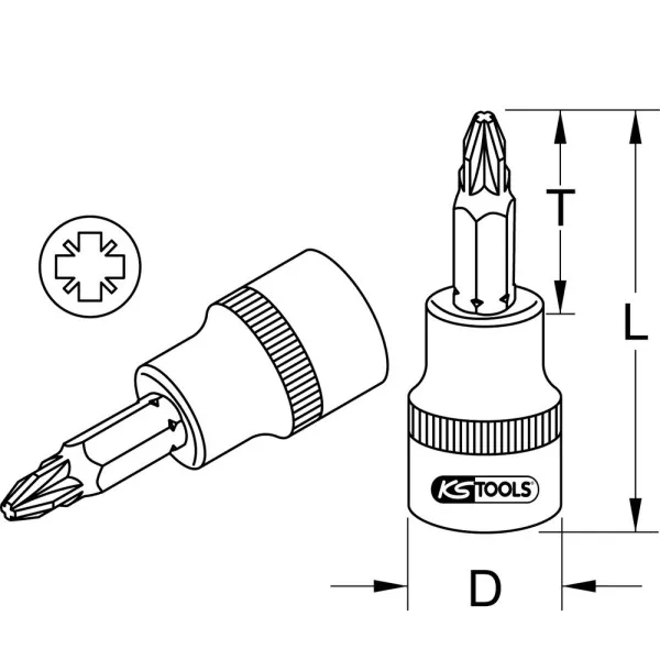 Douille tournevis 1/4’’ POZIDRIV ULTIMATE KS TOOLS 