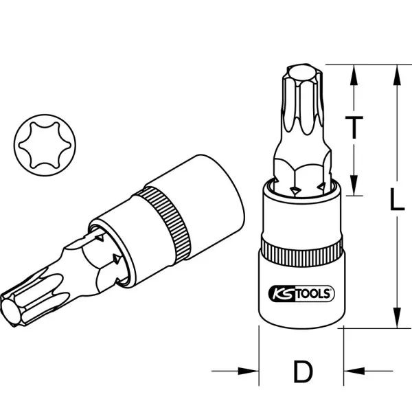 Douilles tournevis ULTIMATE 1/2" TORX L.55 mm KS TOOLS 