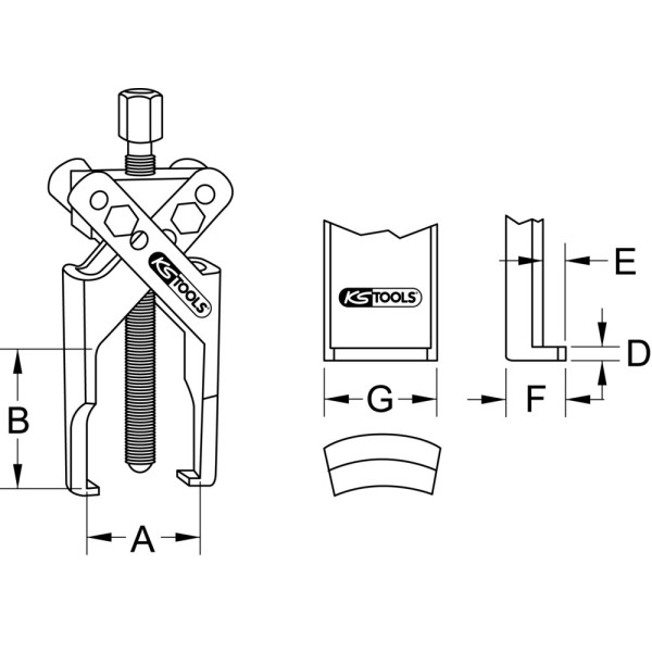 Extracteur universel à 2 griffes fines KS TOOLS 