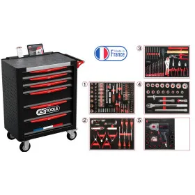 Servante d'atelier 6 tiroirs, 298 outils PL - KS TOOLS 824.6298F