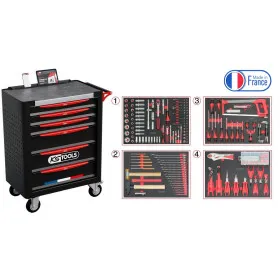 Servante d'atelier 6 tiroirs fabriquée en France, 265 outils KS TOOLS - 824.6536F