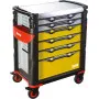 Servante 41 - 6 Tiroirs - Jaune Et Grise - Plateau Inox Sam Outillage 416Hren