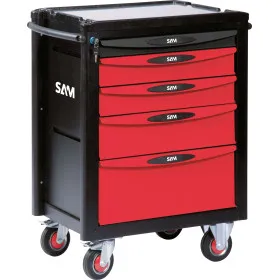 Servante 40 - 5 Tiroirs - Rouge - Plateau Aluminium Sam Outillage Servi-540