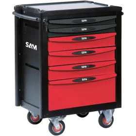 Servante 40 - 6 Tiroirs - Rouge - Plateau Aluminium Sam Outillage Servi-640