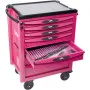 Servante 40 - 7 Tiroirs - Magenta - Plateau Aluminium Sam Outillage Servi-740-Fme