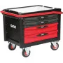 Rouleuse Atelier 40 - 4 Tiroirs - Rouge - Plateau Aluminium Sam Outillage Servi-R40R