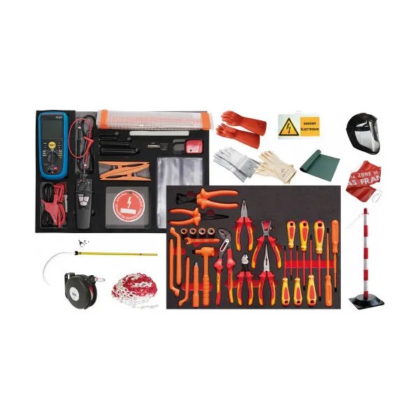 Servante 41 - 5 Tiroirs - Orange - 54 Outils Isoles 1000 V Sam Outillage Cpp-54Hyb