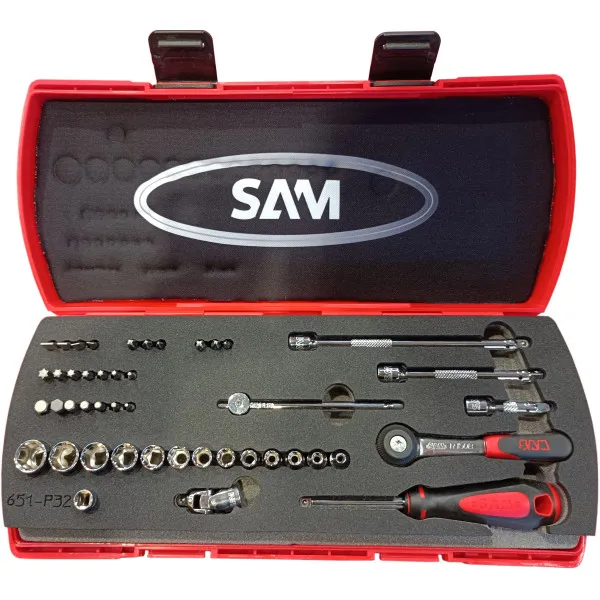 Coffret Bi-Matiere Douilles Et Accessoires 1/4'' - 45 Outils Sam Outillage 73-R45