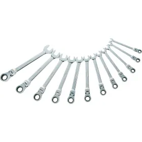 Cle Mixte A Cliquet Articulee 8 A 19 Mm - Jeu De 12 Sam Outillage 50-Ctj12