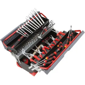 Caisse A Outils Bi-Matiere 5 Cases - Composition 50 Outils Sam Outillage Cp-50Bo