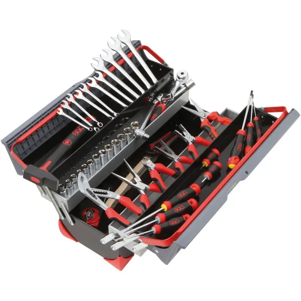 Caisse A Outils Bi-Matiere 5 Cases - Composition 50 Outils Sam Outillage Cp-50Bo