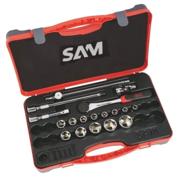 Douilles Et Accessoires 1/2'' En Mm - Coffret De 18 Sam Outillage 75-Sh18