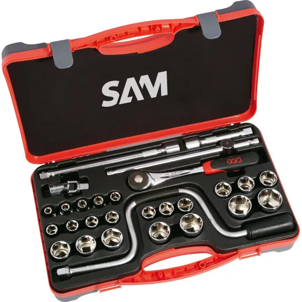 Douilles Et Accessoires 1/2'' En Mm - Push - Coffret De 28 Sam Outillage 75-Sh28P