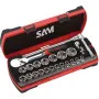 Douilles Et Accessoires 1/2'' En Mm Cliquet Chantier Coffret Sam Outillage 75-Shc23