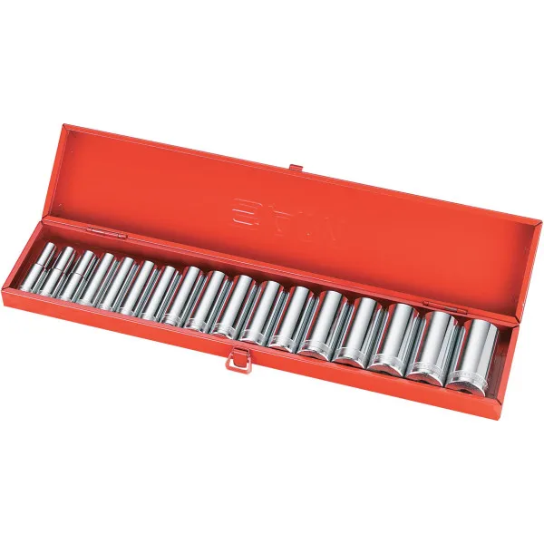 Douilles Longues 1/2'' 12 Pans - Coffret De 17 Sam Outillage 75-Sl17