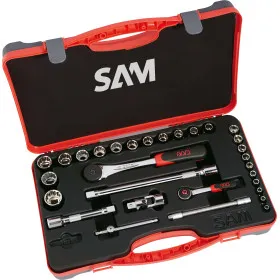 Douilles Et Cliquets 1/4'' 1/2'' - Coffret De 30 Sam Outillage 75-Sr30