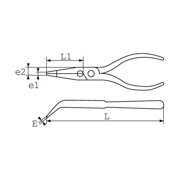 Pince Bec Demi Rond Coude Extra Longue Sam Outillage 239-28Cp