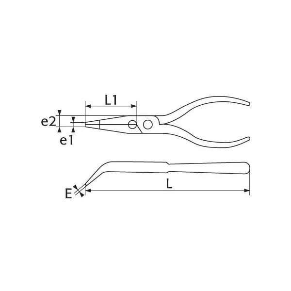 Pince Bec 1/2'' R Coud.Bimat. Ressort 200 Mm + Clip Inox Fme Sam Outillage 239-R20G-Fme