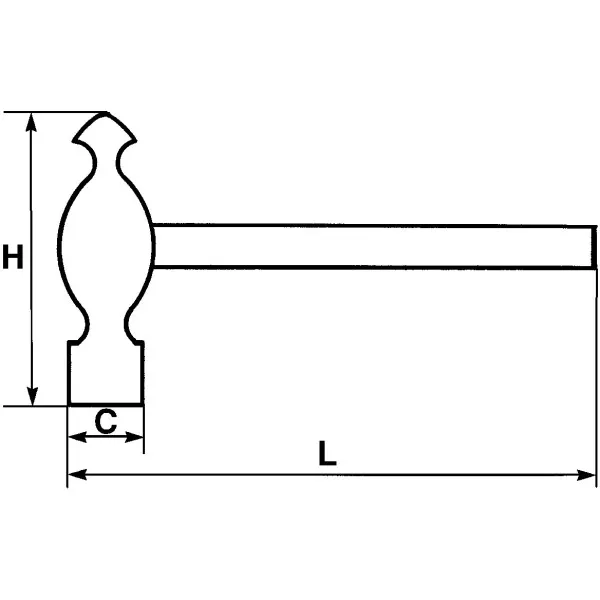 Marteau Anglais - Manche Bois - 103 Mm Sam Outillage 306-A-16N