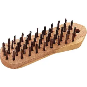 Brosse Metallique 4 Rangs Manche Bois Forme Violon Sam Outillage 912-B4