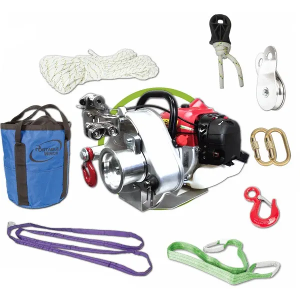 Treuil Portable à Essence 2 temps 50 cc avec 9 accessoires Portable Winch - PCW4500-A