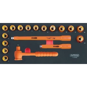 Module de douilles et accessoires isolés 1000V, 18 pièces KS TOOLS - 713.2018