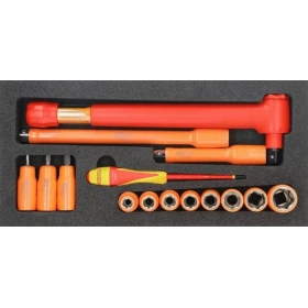 Module de Douilles et Clé Dynamométrique 1/2'' 10-50 Nm Isolées 1000V - 15 Pièces KS TOOLS - 713.1126