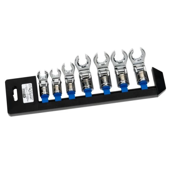 Jeu de 7 Clés à Tuyauter 3/8" 12 Pans à Tête Pivotante KS Tools - 911.1750