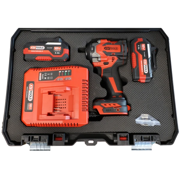 Clé à Chocs Brushless 1/2'' 850 Nm en Coffret, 2 Batteries 18V 4Ah KS Tools - 515.4710F