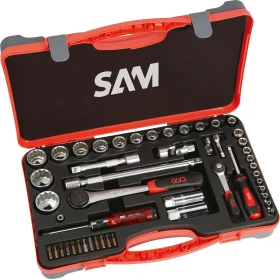 Douilles Et Cliquets 1/4'' 1/2'' - Coffret De 49 SAM Outillage - 75-SS49A