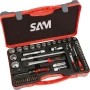 Douilles Et Cliquets 1/4'' 1/2'' - Coffret De 49 SAM Outillage - 75-SS49A