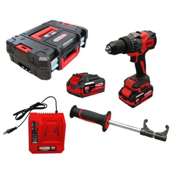 Perceuse-Visseuse Brushless en Coffret, 2 Batteries 18V 4Ah KS TOOLS - 515.4730F