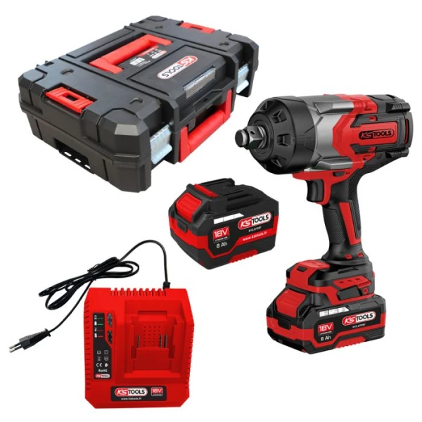 Clé à chocs Brushless 3/4'' 2300 Nm en Coffret, 2 Batteries 18V 8Ah KS TOOLS - 515.4720F